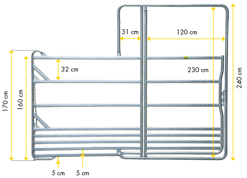 Sicherheits-Pferde-Panel mit Tor