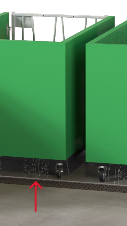 Kälber-MobiBox TRIPLE 3 x 1.06 x 1.65 m, grün