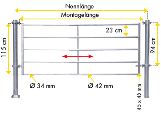 Abtrennung leicht (5/6) Montagelänge 470-580 cm