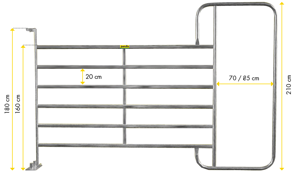 Panel mit Rahmen, Höhe: 2,10 m