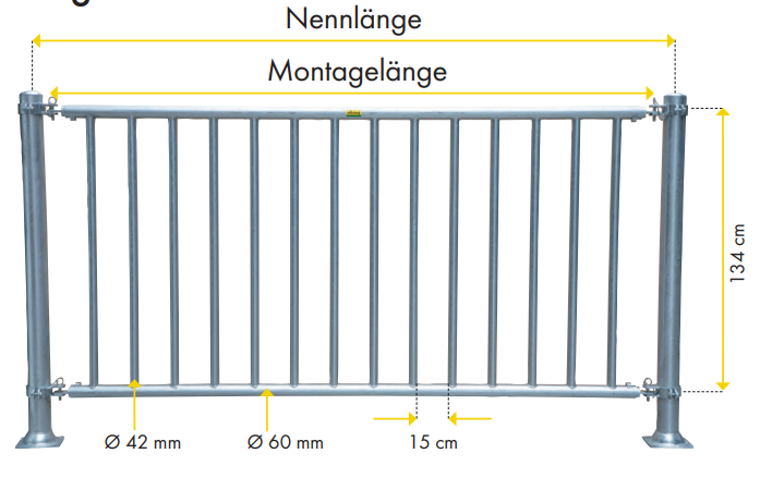 Abtrennung V, mit senkrechten Rohren