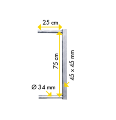 Abschlussrohr 45x45 mm