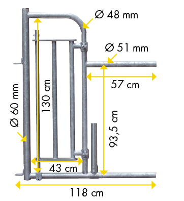 Personenschlupf für Fressgitter mit Tür 