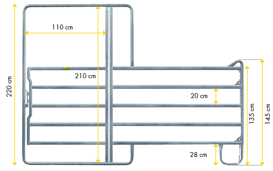 Panel 5 mit Tor, Höhe 2.20 m