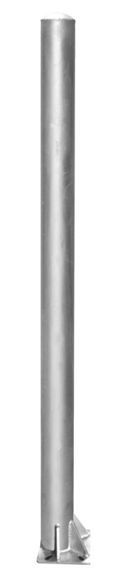 Pfosten Ø 102 mm, 1.65 m,  mit Bodenplatte außermittig